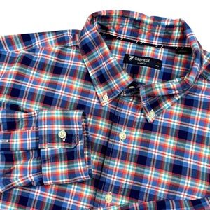 CREMIEUX CLASSICS Mens XL Plaid Button Down Shirt Long Sleeve 100% Cotton Casual